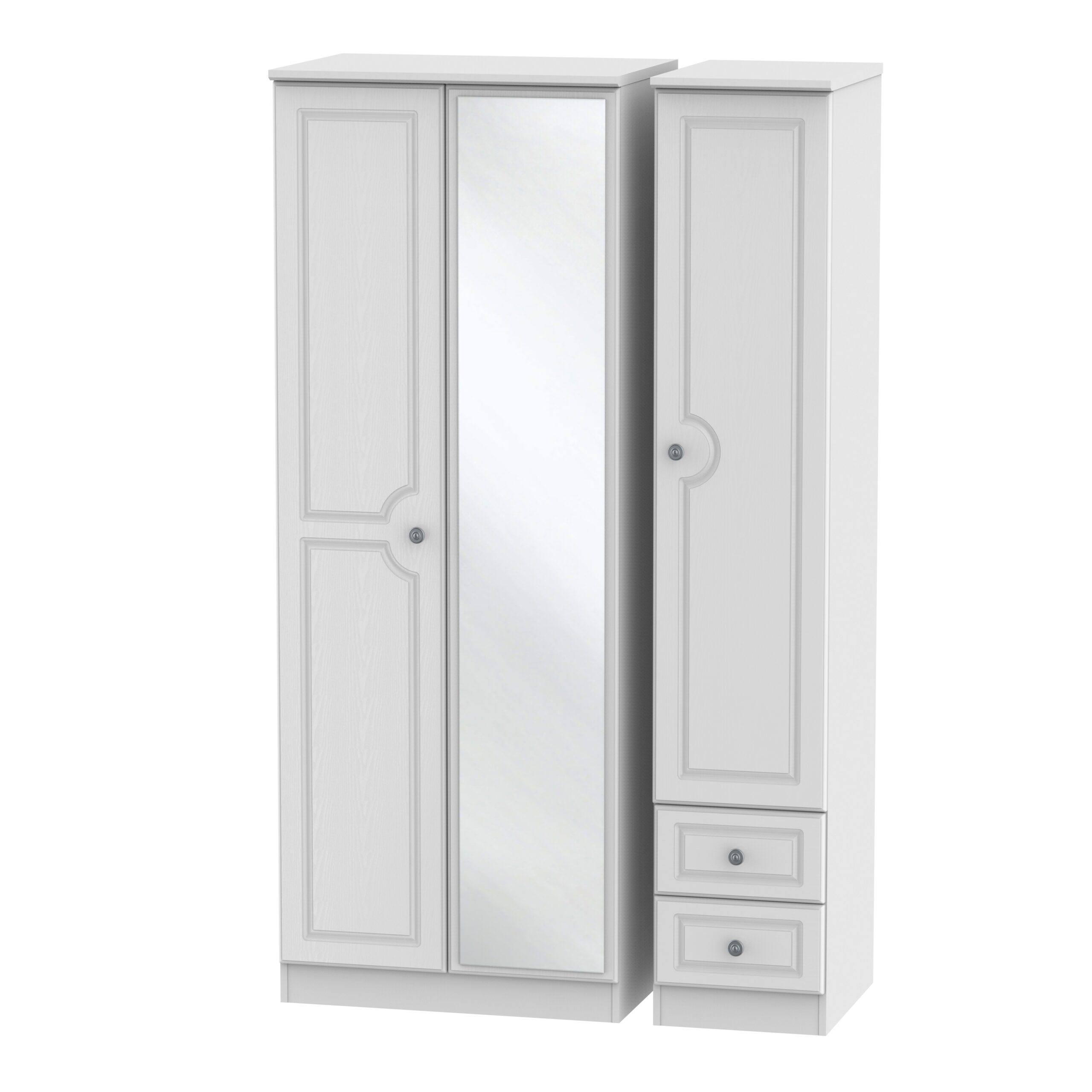 Pembroke tall triple mirror + drawer robe (Colour Choice) - Furniture Plus