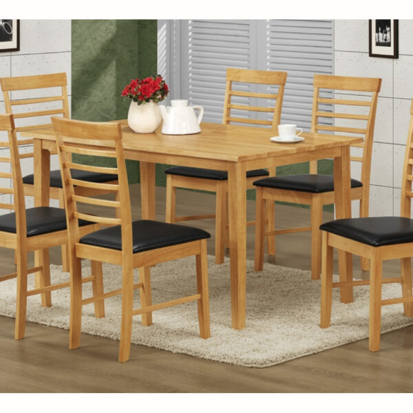Hanover 1.4m Fixed Table & 6 Chairs (Light Oak)