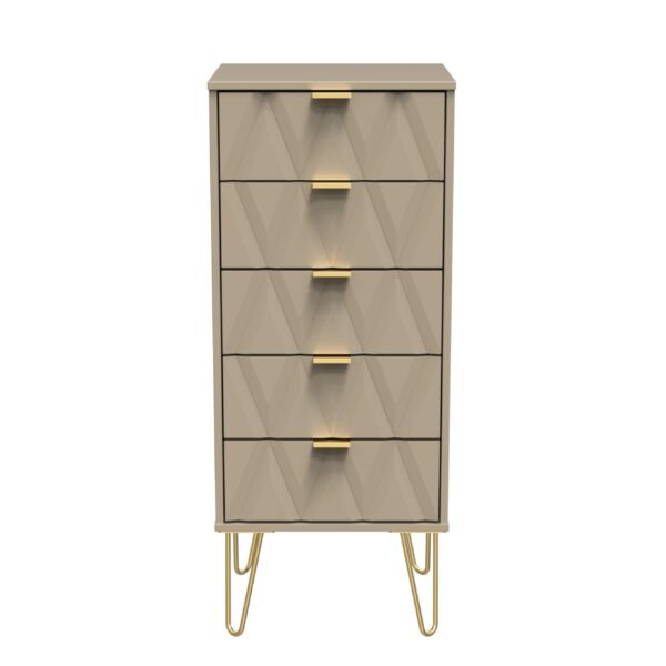 Diamond 5 drawer locker - Mushroom Front (Carcass Colour choice)