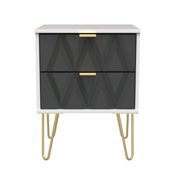 Diamond 2 Drawer Locker - Graphite Front (Carcass Colour choice)