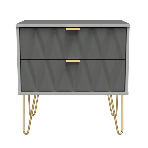 Diamond 2 Drawer Midi Chest - Shadow Matt Front (Carcass Colour choice)