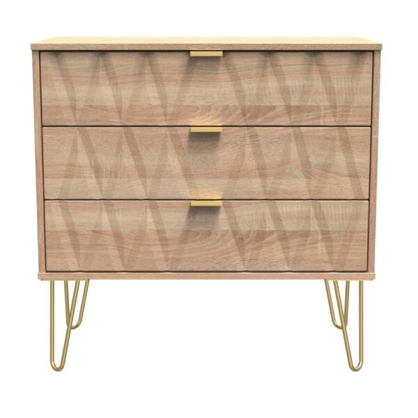 Diamond 3 drawer chest - Bardolino Front (Carcass Colour choice)