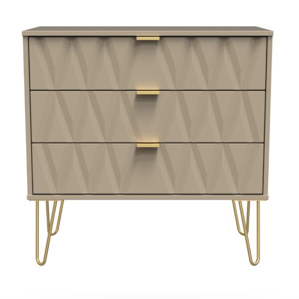 Diamond 3 Drawer Chest - Mushroom Front (Carcass Colour choice)