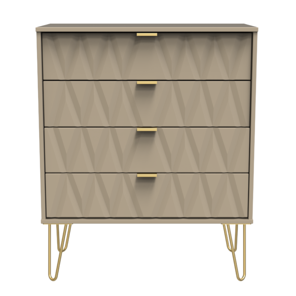 Diamond 4 Drawer Chest - Mushroom Front (Carcass Colour choice)