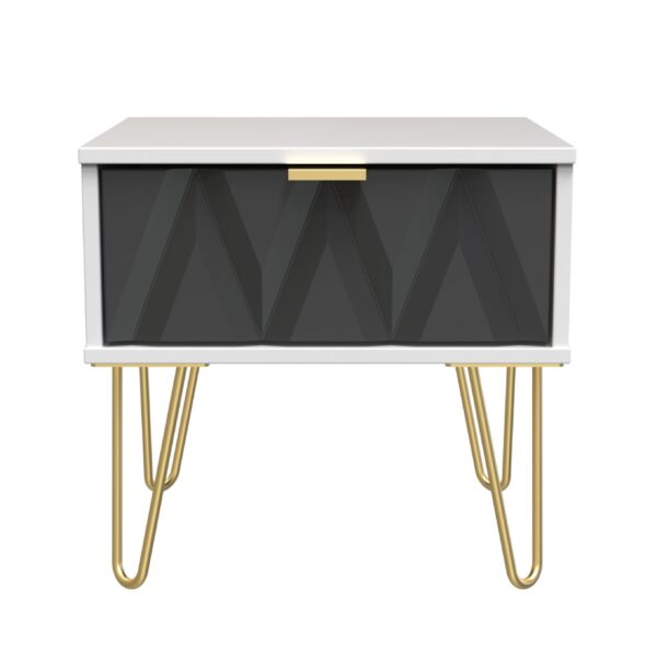 Diamond 1 Drawer Locker/Bedside Chest - Graphite Front (Carcass Colour choice)
