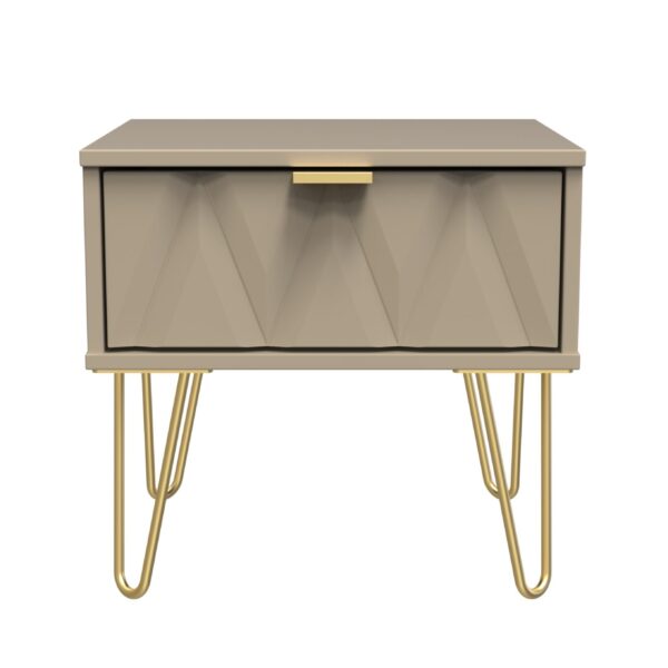 Diamond 1 Drawer Locker/Bedside Chest - Mushroom Front (Carcass Colour choice)