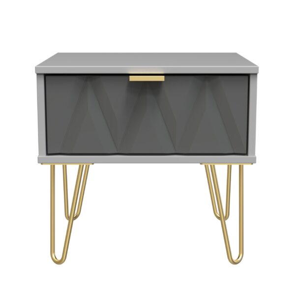 Diamond 1 Drawer Locker/Bedside Chest - Shadow Matt Front (Carcass Colour choice)