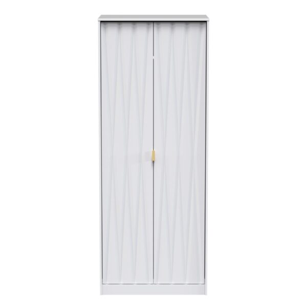 Diamond 2 door wardrobe - Matt White Front (Carcass Colour choice)