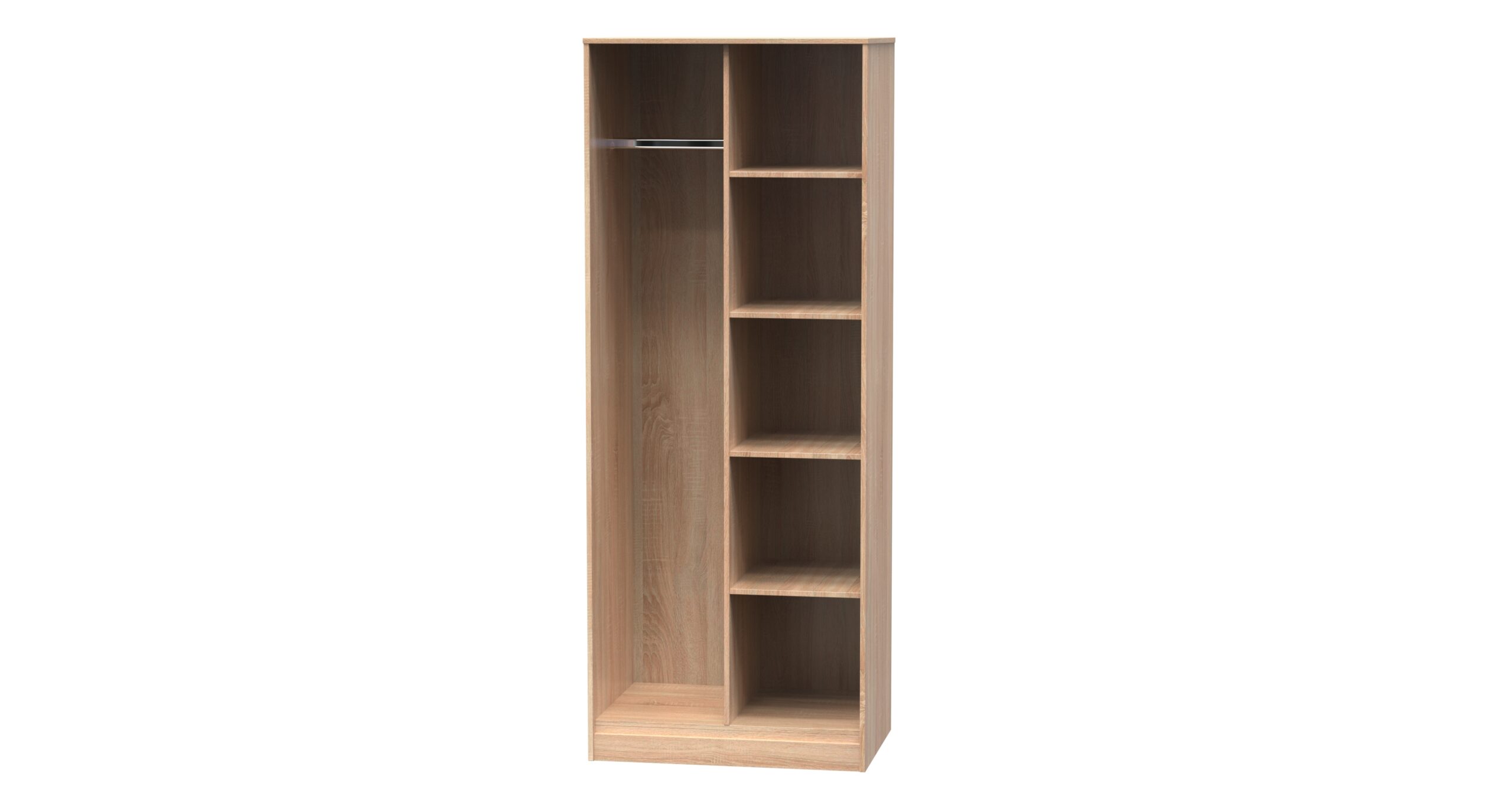 Diamond Open Shelf Wardrobe - (Carcass Colour choice) - Furniture Plus