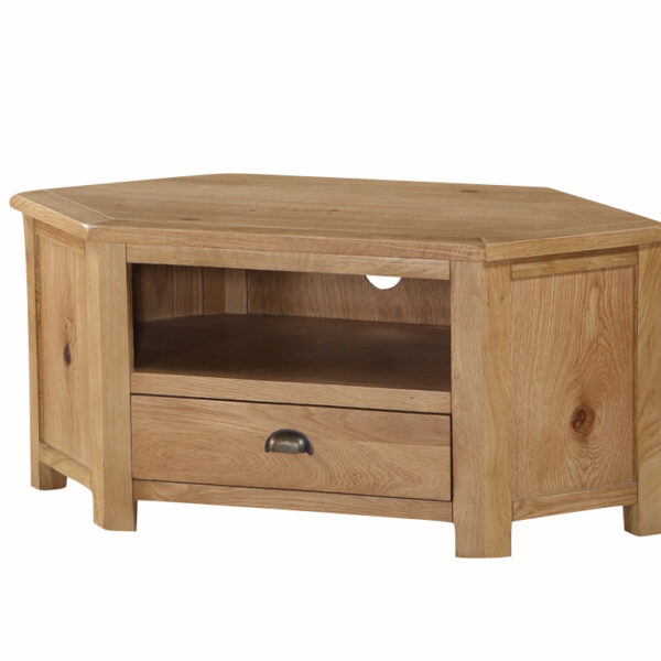 York Oak Corner TV Unit
