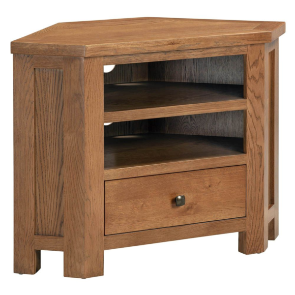 Dersingham Rustic Oak Corner TV Unit