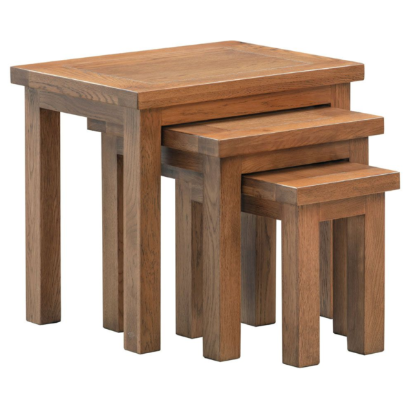 Dersingham Rustic Oak Nest Of Tables