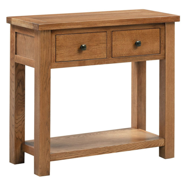 Dersingham Rustic Oak 2 Drawer Console Table