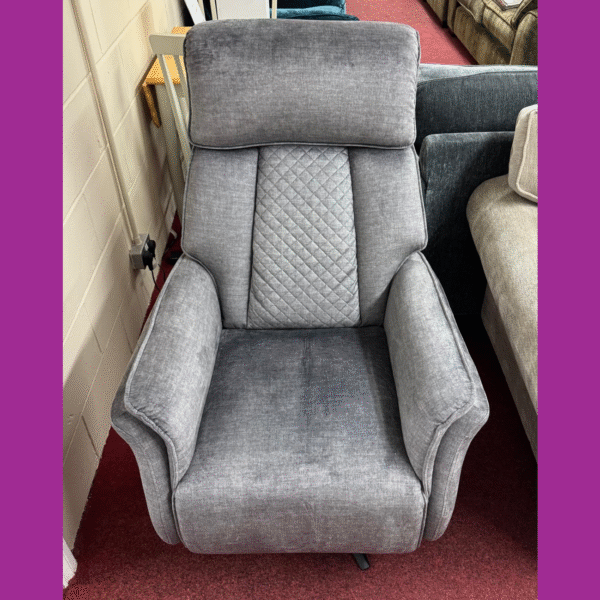 Evoque Swivel Electric Armchair grey fabric