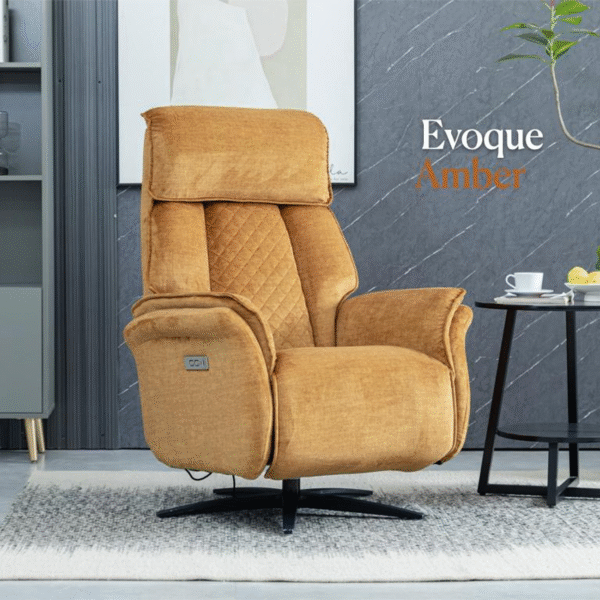 Evoque Swivel Electric Armchair (Amber)